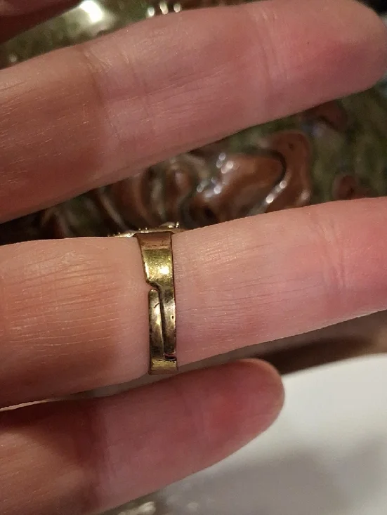 Aurora Crystal Flower Statement Ring - Vintage Gold Tone - Picture 5 of 6